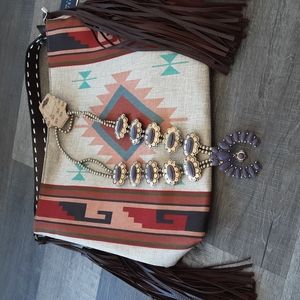 Cheeky's Burnished Gold Squash Blossom Necklace in purple